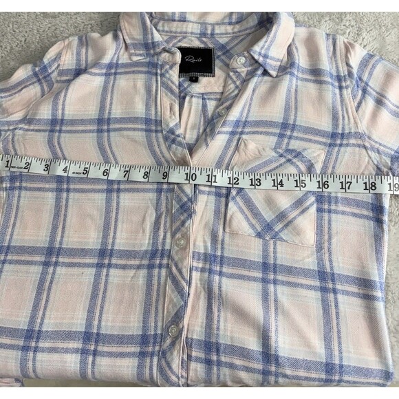 Rails Womens Hunter Shirt Pink Blue Button Front Plaid Soft Rayon Size Small - Picture 10 of 13